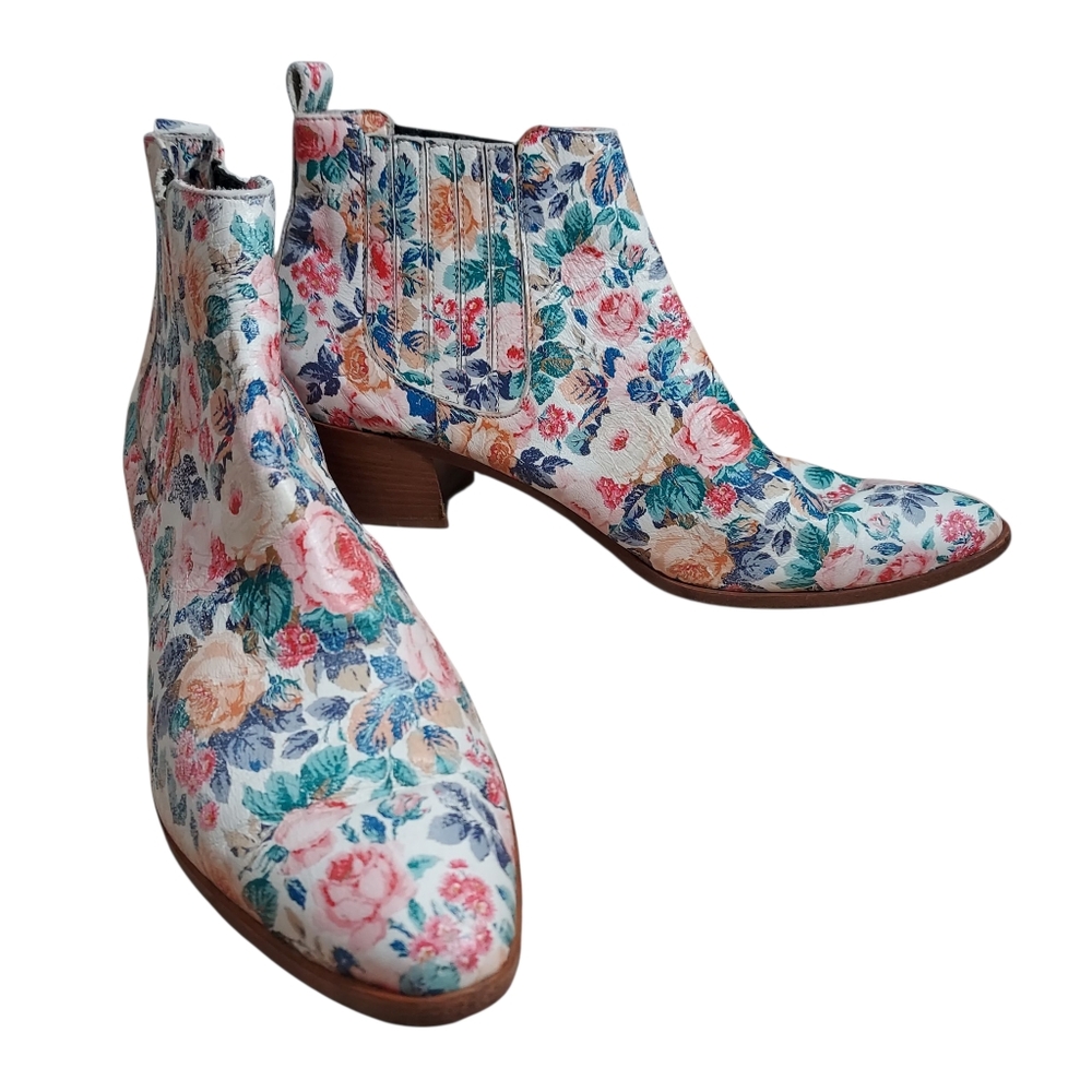Modern Vice Floral Leather Ankle Boots 40/9.5